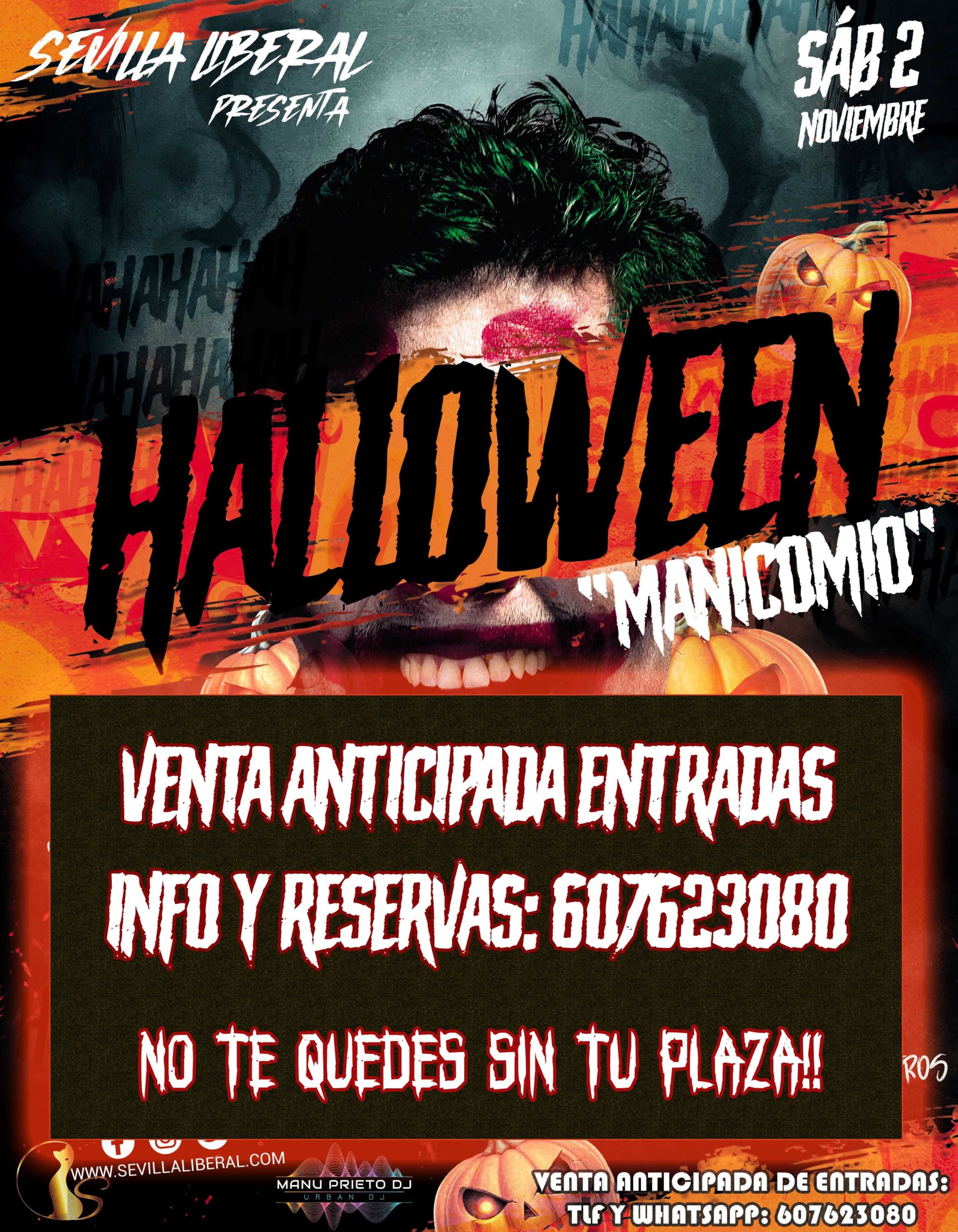 GRAN FIESTA HALLOWEEN: “MANICOMIO”- SÁBADO 2 NOVIEMBRE