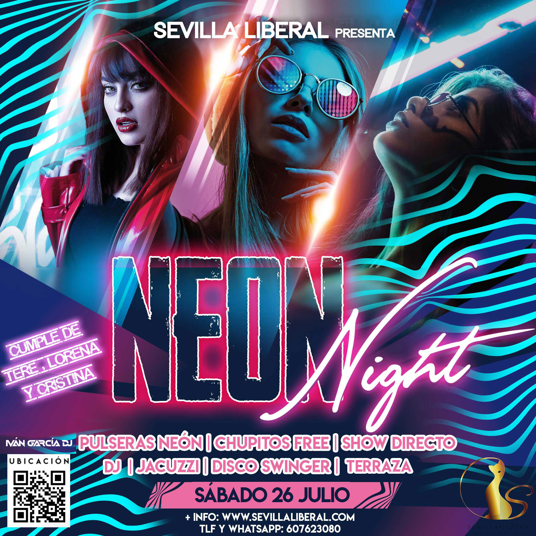 NEON NIGHT en SEVILLA LIBERAL (LA NOCHE MÁS COLORIDA) + MAKROCUMPLEAÑOS SL