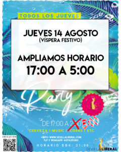 JUEVES 14 AGOSTO (VÍSPERA FESTIVO) AMPLIAMOS HORARIO