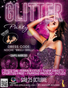 GLITTER PARTY (LA NOCHE + BRILLANTE)- SÁBADO 25 OCTUBRE