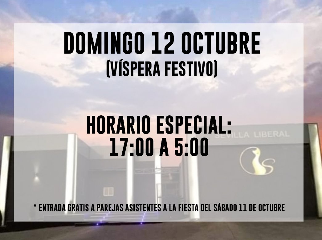 Lee más sobre el artículo HORARIO ESPECIAL DOMINGO 12 OCTUBRE (VÍSPERA FESTIVO)