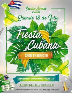 FIESTA CUBANA- SÁBADO 18 JULIO