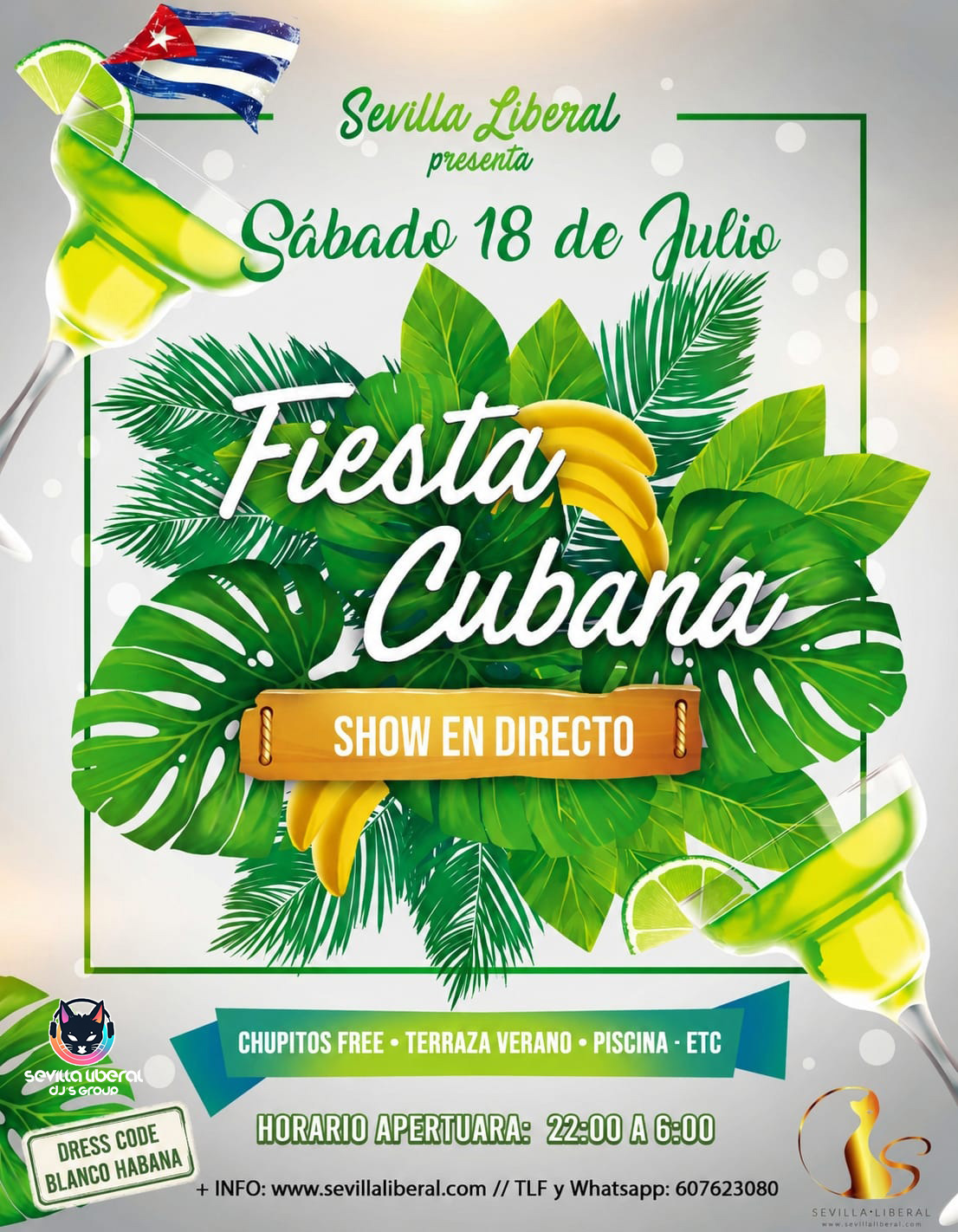En este momento estás viendo FIESTA CUBANA- SÁBADO 18 JULIO